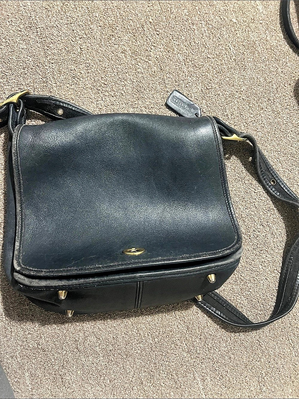 Coach Legacy Companion Flap Bag Navy Bag